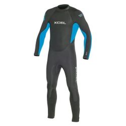 Xcel Men's Dive ThermoFlex 7/6mm Fullsuit (Black/Deep Cyanine/Black, Medium)