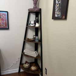 Corner Shelf - Wood & Metal