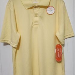 WONDER NATION Girl / Boy Yellow School Uniform Short Sleeve Polo Top Sz L (10-12) OR M (8)