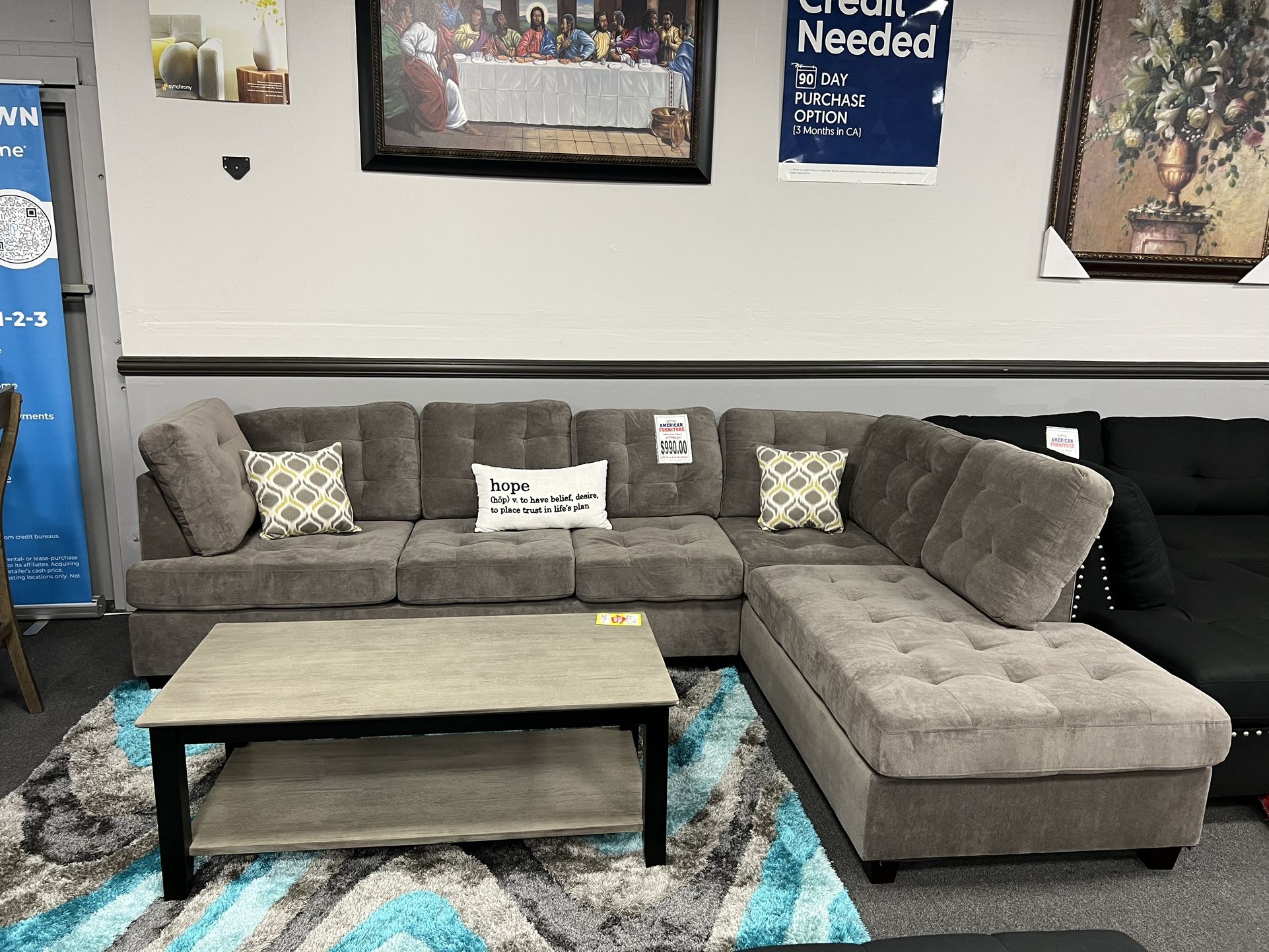 Gray Sofa Sectional w/ Reversible Chaise 🚚FREE Delivery In Fresno🚚