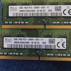 SKhynix DDR4 2666 Sodim, 8gb X2
