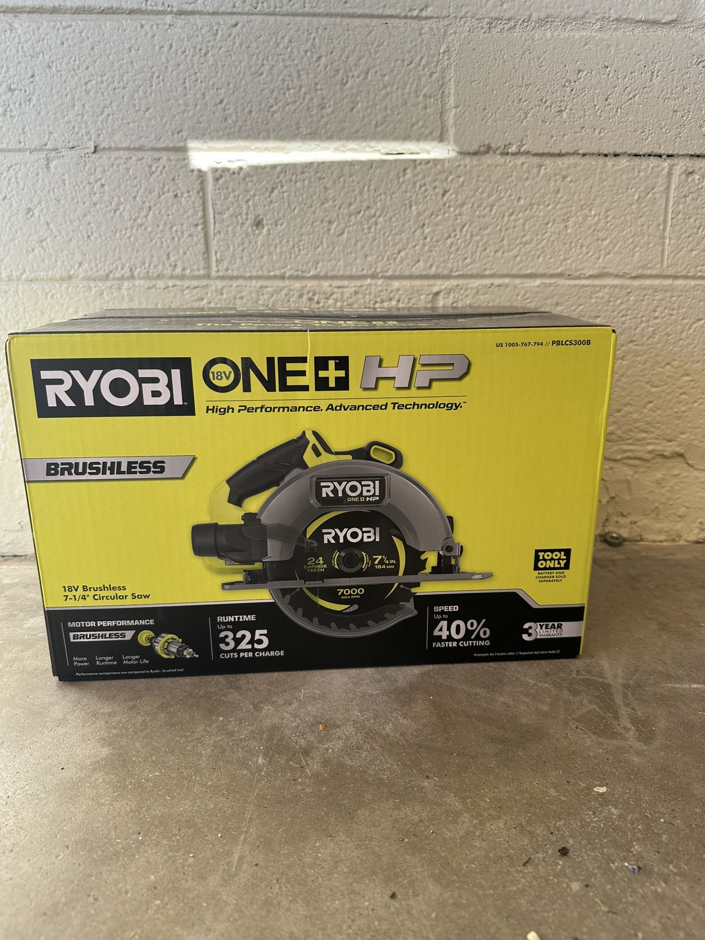 🛠️ FOR SALE: Ryobi One+ HP 18V Brushless 7-1/4” Circular Saw (Model: PBLCS300B)