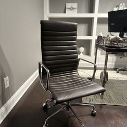 Modern Brown Leather Office Chair