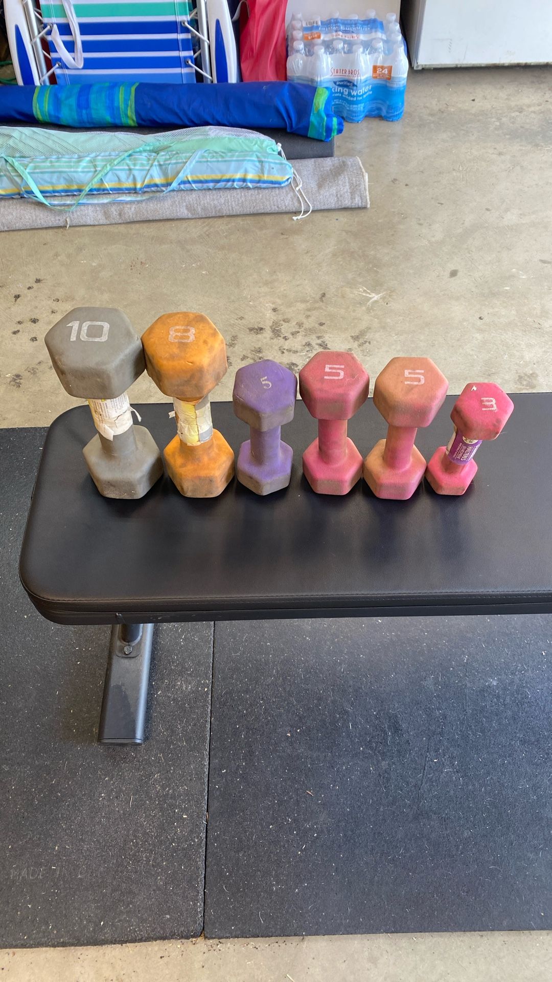Assortment Of Dumbbells (10,8,5,3lbs). All 6 for $10
