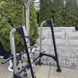 Weights Olympic squat bench pulley rack 