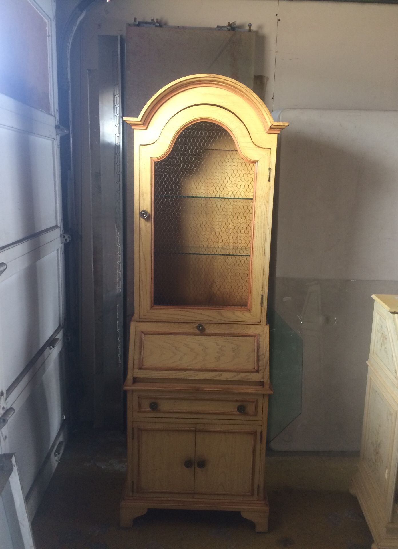 Vintage secretary desk book shelf cabinet