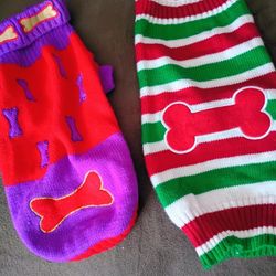 2 Size Medium Dog Sweaters 