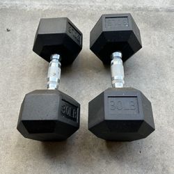 30lb Rubber Dumbbells