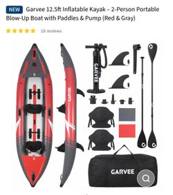 12.5ft Inflatable Kayak – 2-Person Boat
