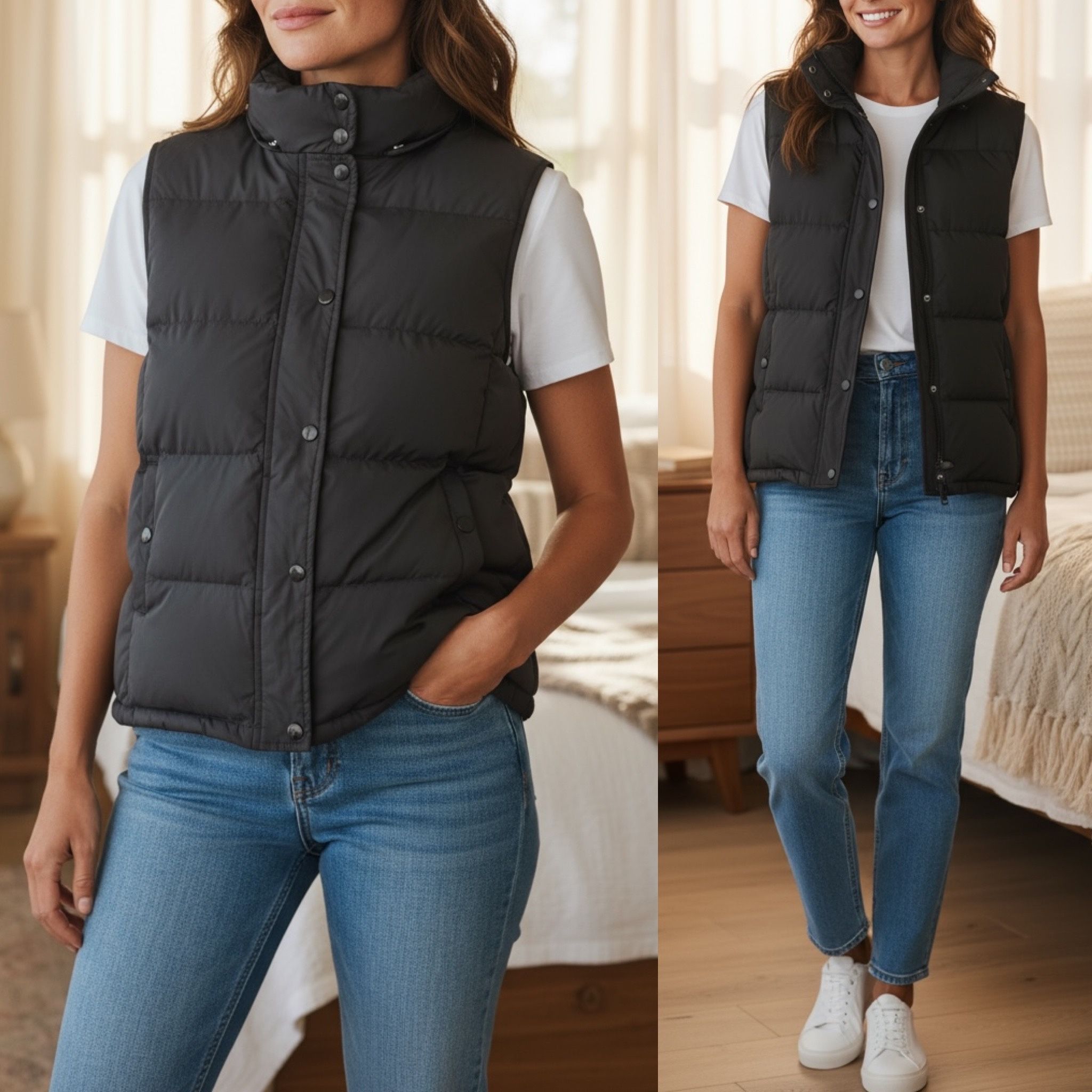 Gap Women Black Down Puffer Vest – Size XL
