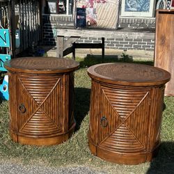 Set Of Two Accent Bamboo End tables 