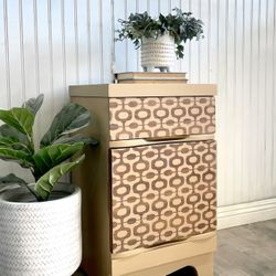 Mid century modern solid wood BoHo Vintage nightstand End table