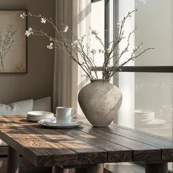 Earthy Gray-Brown Finish Rustic Terracotta Vase, 12.6"H ,D2592-L