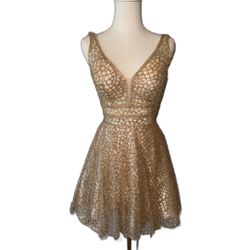 Dancing Queen A Line Nude With Sparkle Dress Size XS