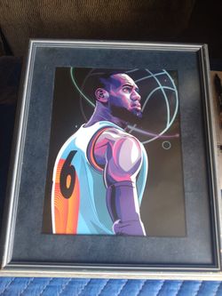 Lebron James Artwork Print Framed..Rare Unique 