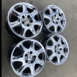 4 — 16x7 5x112 5x4.41 Stock Mercedes S500 Wheels Rims Chrome !!!”!!!!!
