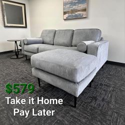 HAZELA CHARCOAL SOFA CHAISE