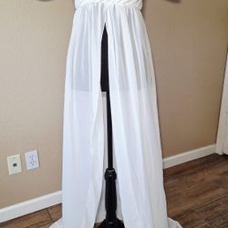 Renaissance Medieval Gothic Pirate Peasent Princess Fairy Chiffon and Lace Overdress Size Small