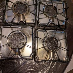 Gas Stove Top Parts/Burners Grate, chrome drip pans square..$10 ea. 