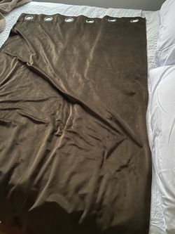 2 green military curtains (fully covers your window) to block morning light 26x62