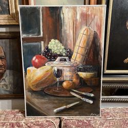 Vintage 1969 Still Life Oil Painting 