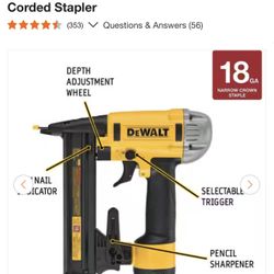 Dewalt 18- Gauge 1/4 In. Crown Corded Stapler