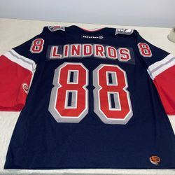 Eric Lindros Lady liberty Rangers Jersey Mens Large Vintage Clean Blue Sewn Koho