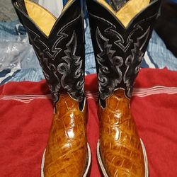 NEW CUSTOM MADE CROCODILE BELLY BOOTS SIZE 10