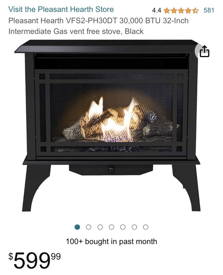 Pleasant Hearth Gas/Propane Fireplace