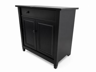 Black Wood Sideboard Cabinet with Drawer