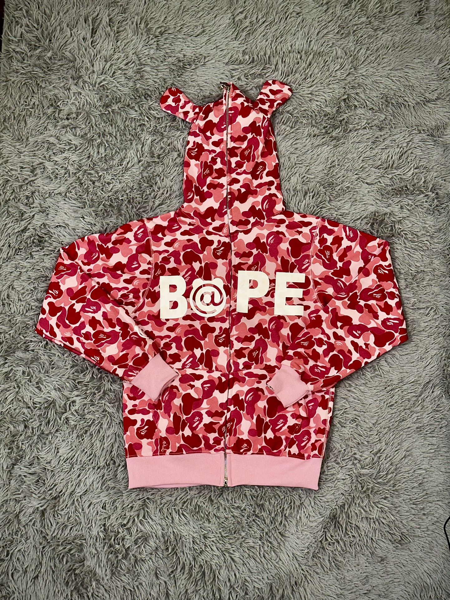 Bape x Bearbrick ABC Bape Full Zip Up Hoodie”Pink”🍬🐻|Size S📲|BNWT🏷️🏷️