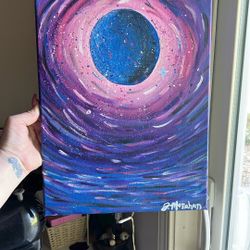 Galactic Space/ Hand Painted Acrylic Canvas 