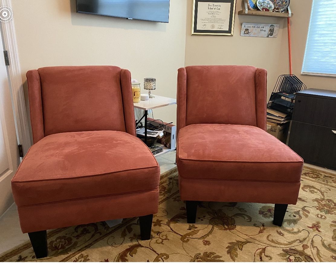 Faux Suede Armless Lounge chairs  