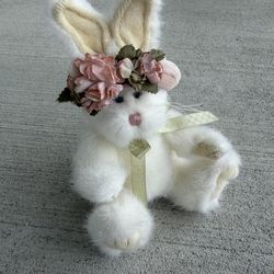 Boyds Bears Plush Bunny Rabbit w/ Tags Vintage Style Easter Floral Hat 9” Excellent