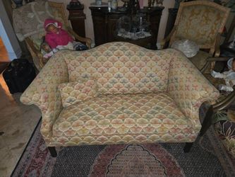 Vintage Patterned Loveseat For Sale