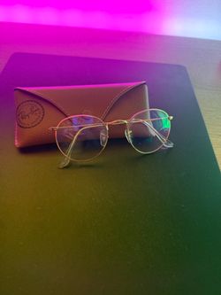 Clear lens/ gold raybans glasses