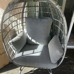 Egg Chair  With Cushions Color Gray 