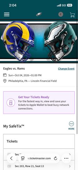 Pair of Tickets to Los Angeles Rams vs. Philadelphia Eagles