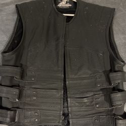 Leather Motorcycle Vest 