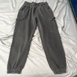Grey Cargo Jogger Sweatpants