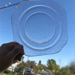 Vintage Pressed Glass Dessert Plates (2)