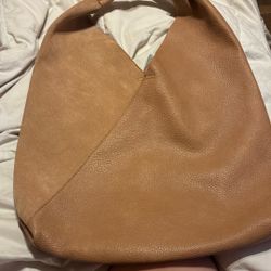 Anthropologie Vegan Leather And Suede Bag.