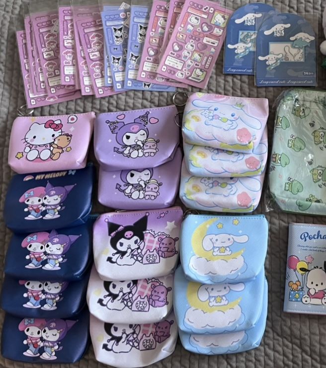 Hello Kitty Coin Purses, Stickers, Wallet