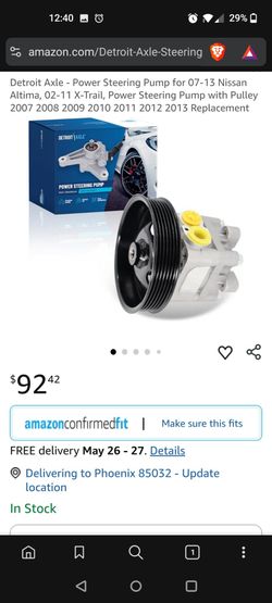 New power steering pump Nissan Altima