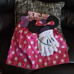 Minnie Mouse Skirt, Gloves And Headband Set, Size 4/6X