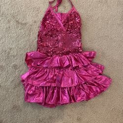 Girls Pink Halter Neck Sequined Top Size: Large