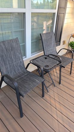 Rot iron three-piece patio set for front porch or back porch