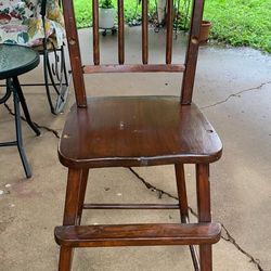 Antique Child’s Dark Stain Wood Chair