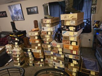 Dozens Of Vintage Cowboy Boots