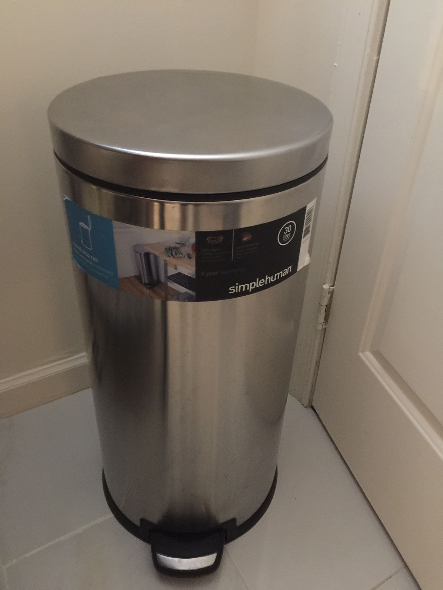 Simple Human 30 liter stainless steel trash can